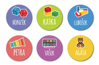 HRAČKY MINI štítky 20mm (48ks)