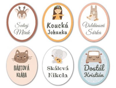 CUTE MINI štítky 22x28mm (36ks)