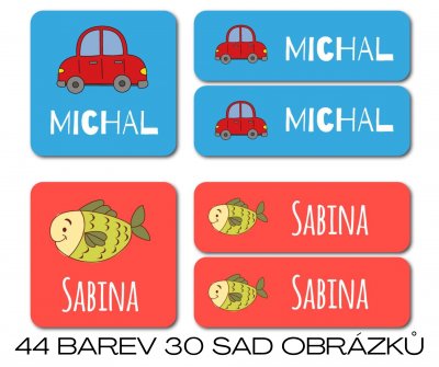 MŠ ZNAČKY - jmenovky SADA 2 (36ks)