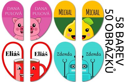KIDS jmenovky na boty 22x41mm (24ks)