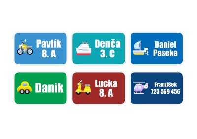 DOPRAVA MINI štítky  25x15 mm (50ks)